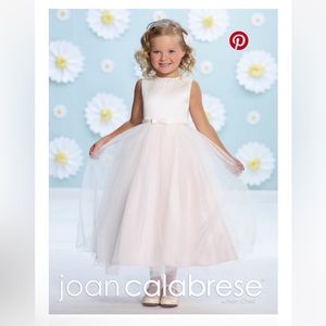 Joan Calabrese Satin & Tulle Dress with Beaded Collar $158 dry cleaned like new